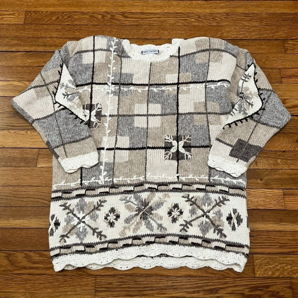 Vintage Reed Hunter Sweater Women's Size Large Oversized Grandma Knit NWT